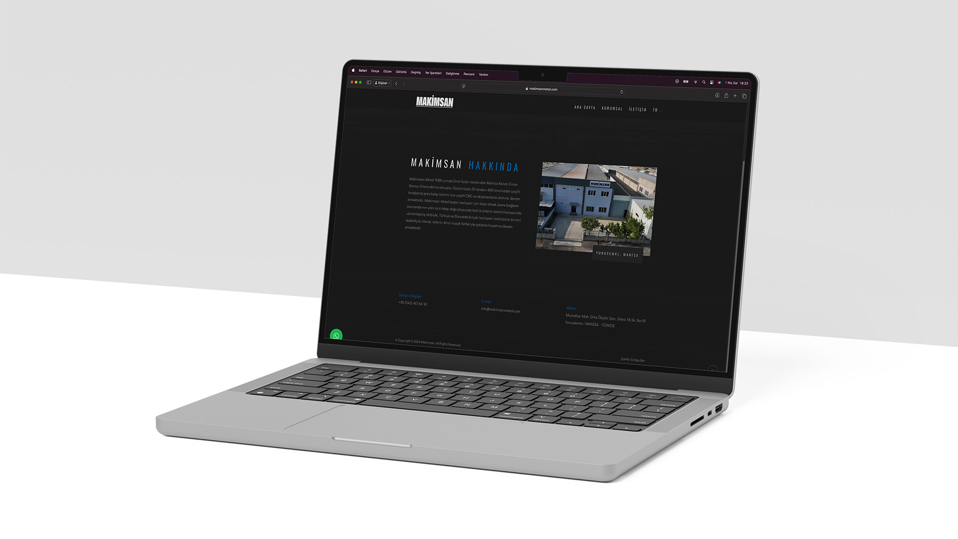 Makimsan Website Laptop Görünümü 2