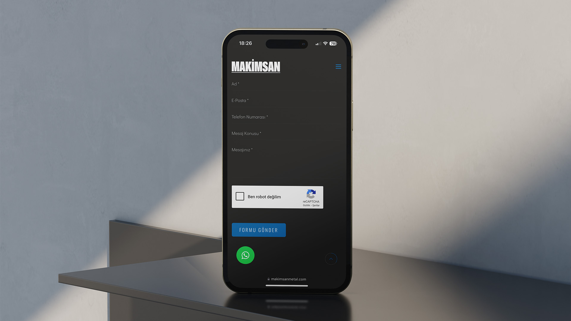 Makimsan Website Mobil Görünüm 2